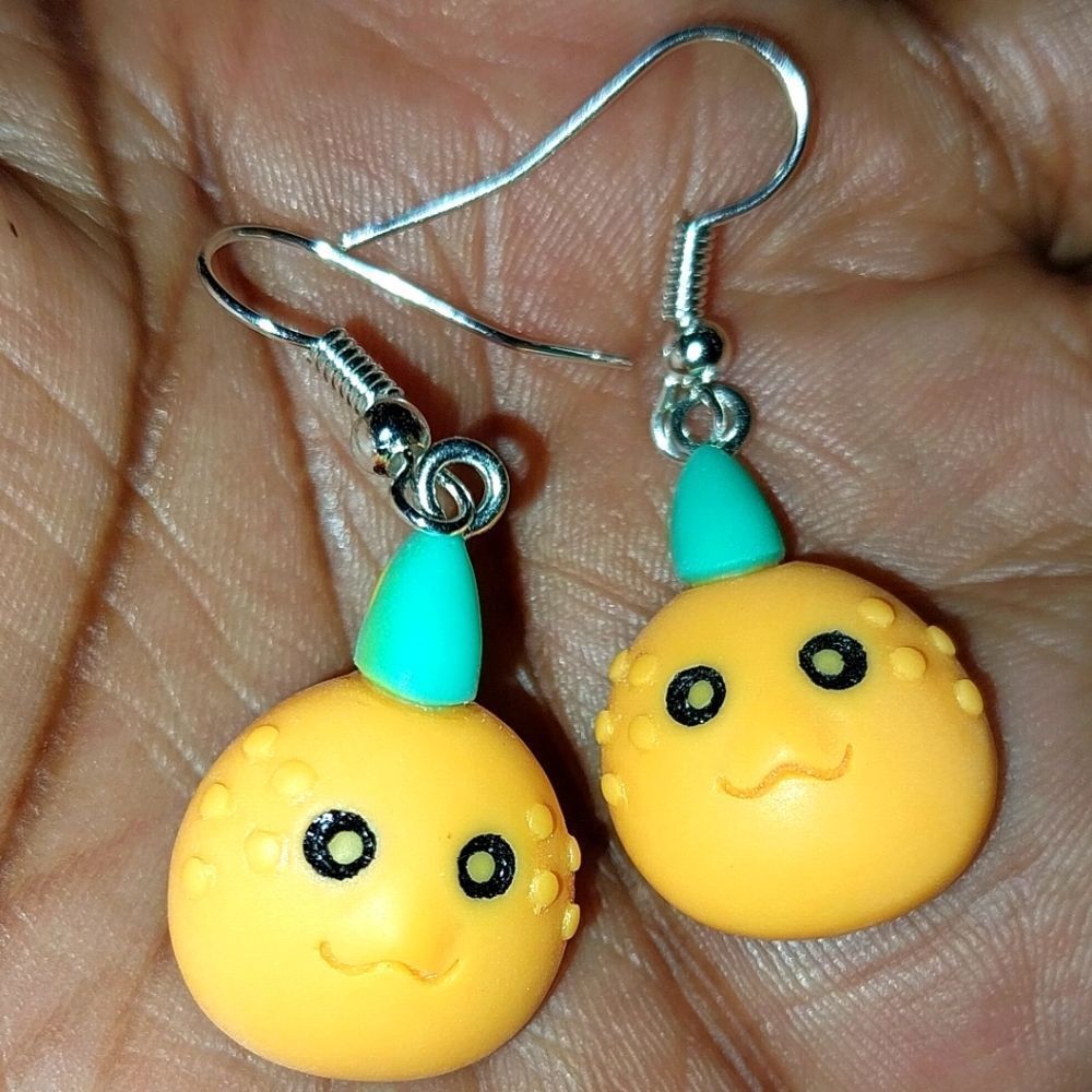 Pumpkin Head Super Cute Festive Holiday Earrings - Picture 3 of 5